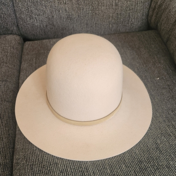 Brixton Blush/Cream Wide-Brim Hat with Tan Band, size XS - Picture 3 of 8